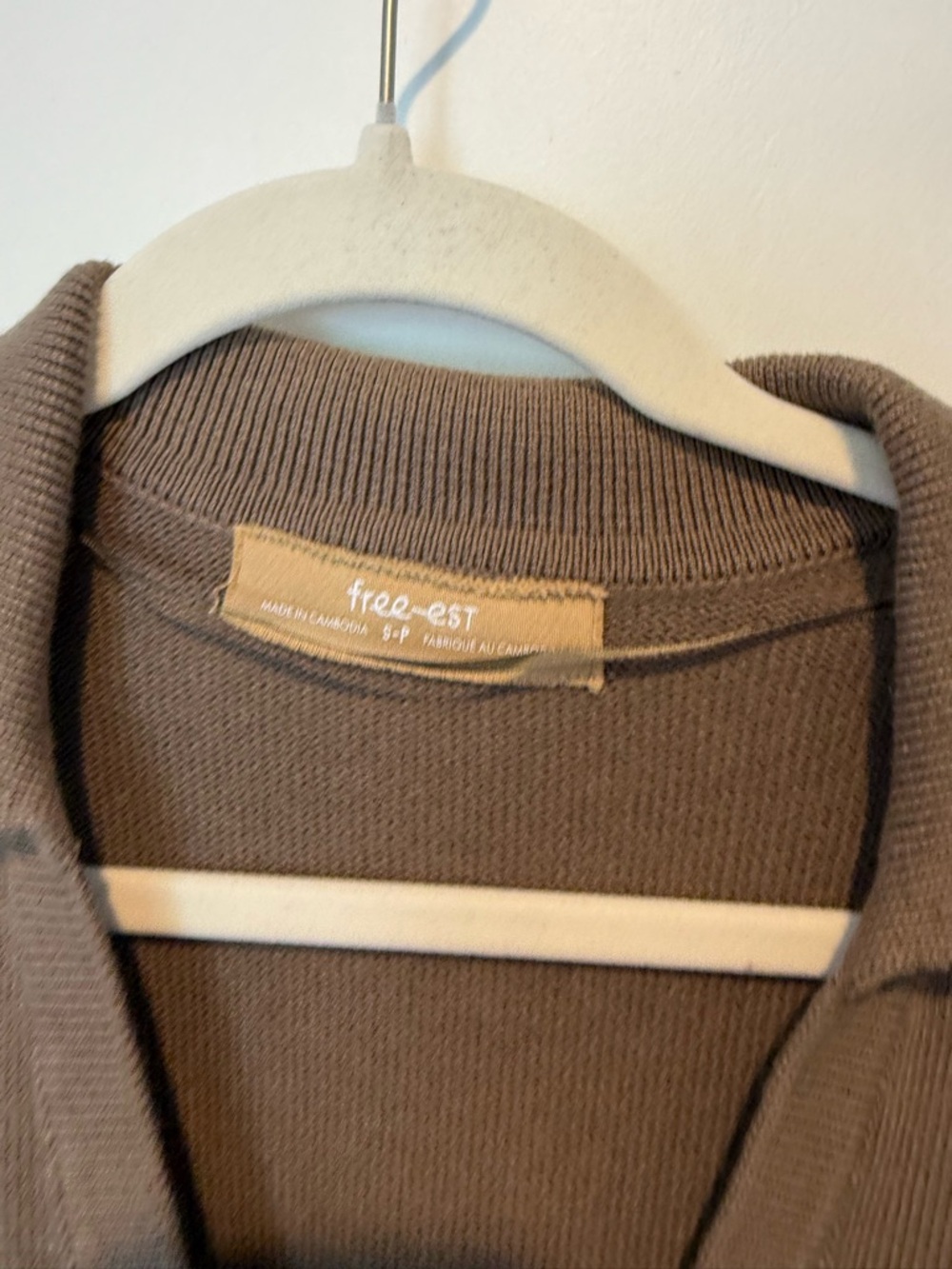 Free People Brown V-Neck Button-Front Collared Sweater skirt set - Picture 3 of 4